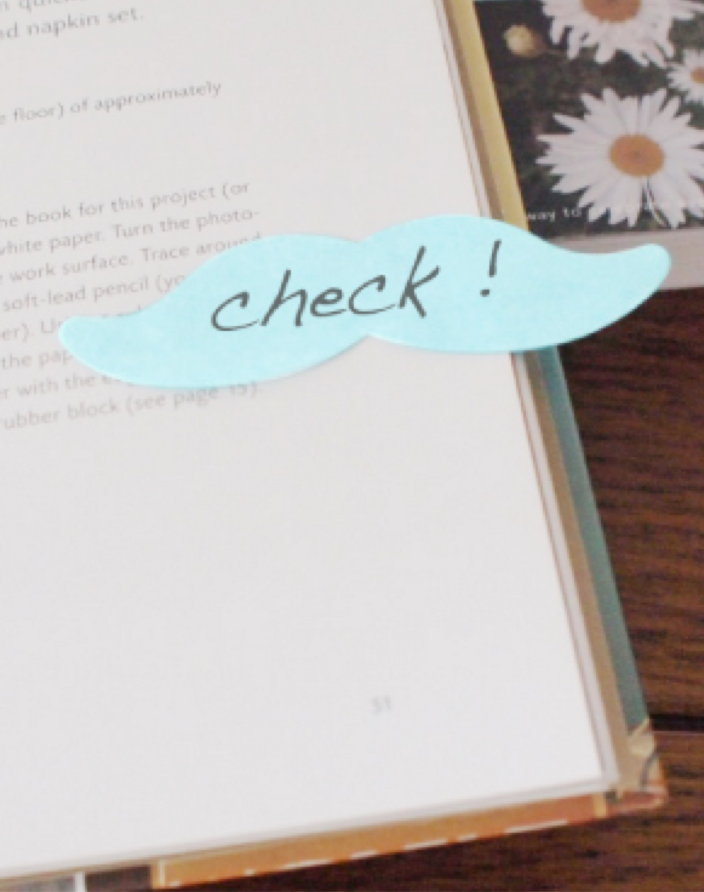 Sticky note Mustache it blue for your book