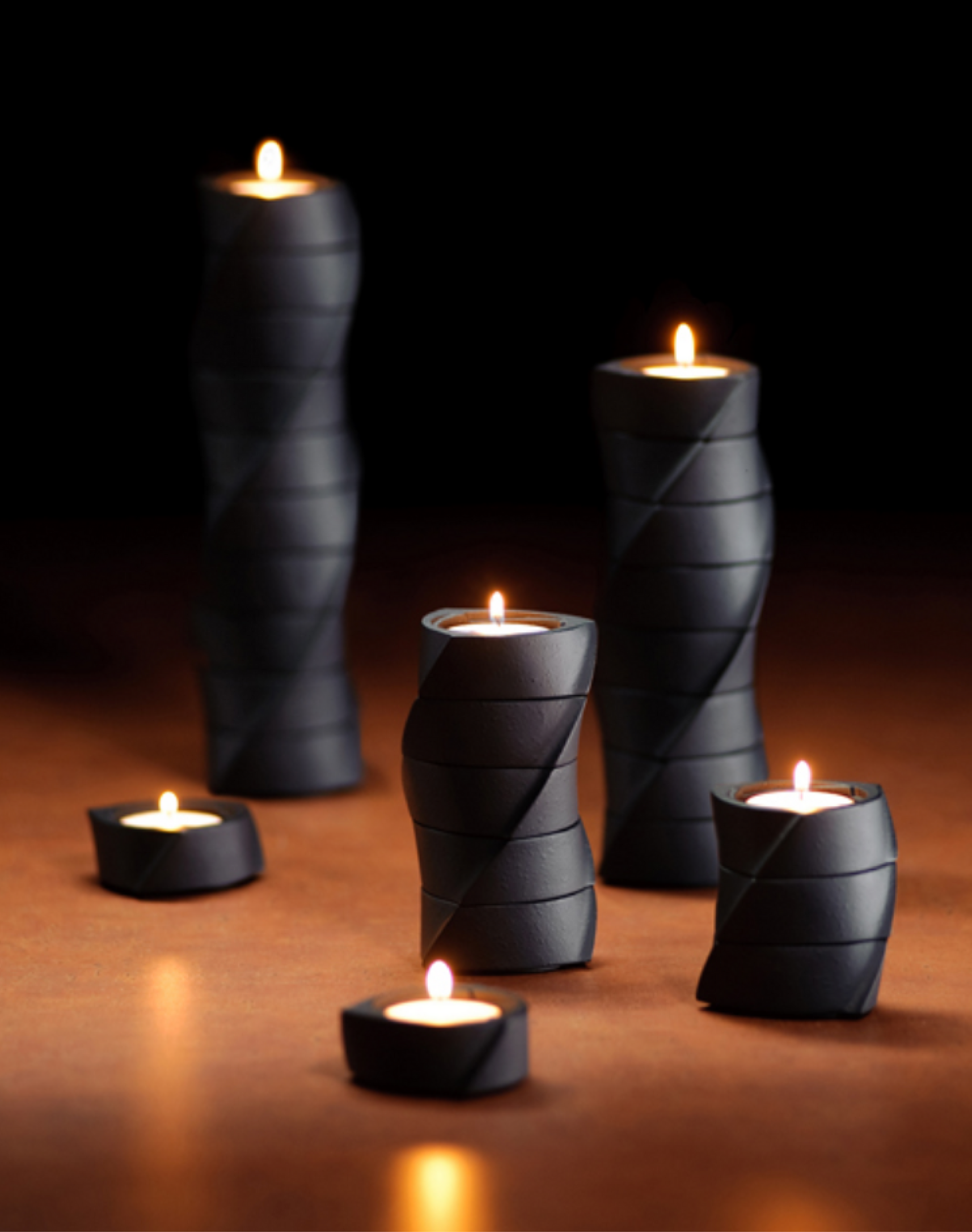 Tea Light Holders Helical set of 3 - MONOLAB