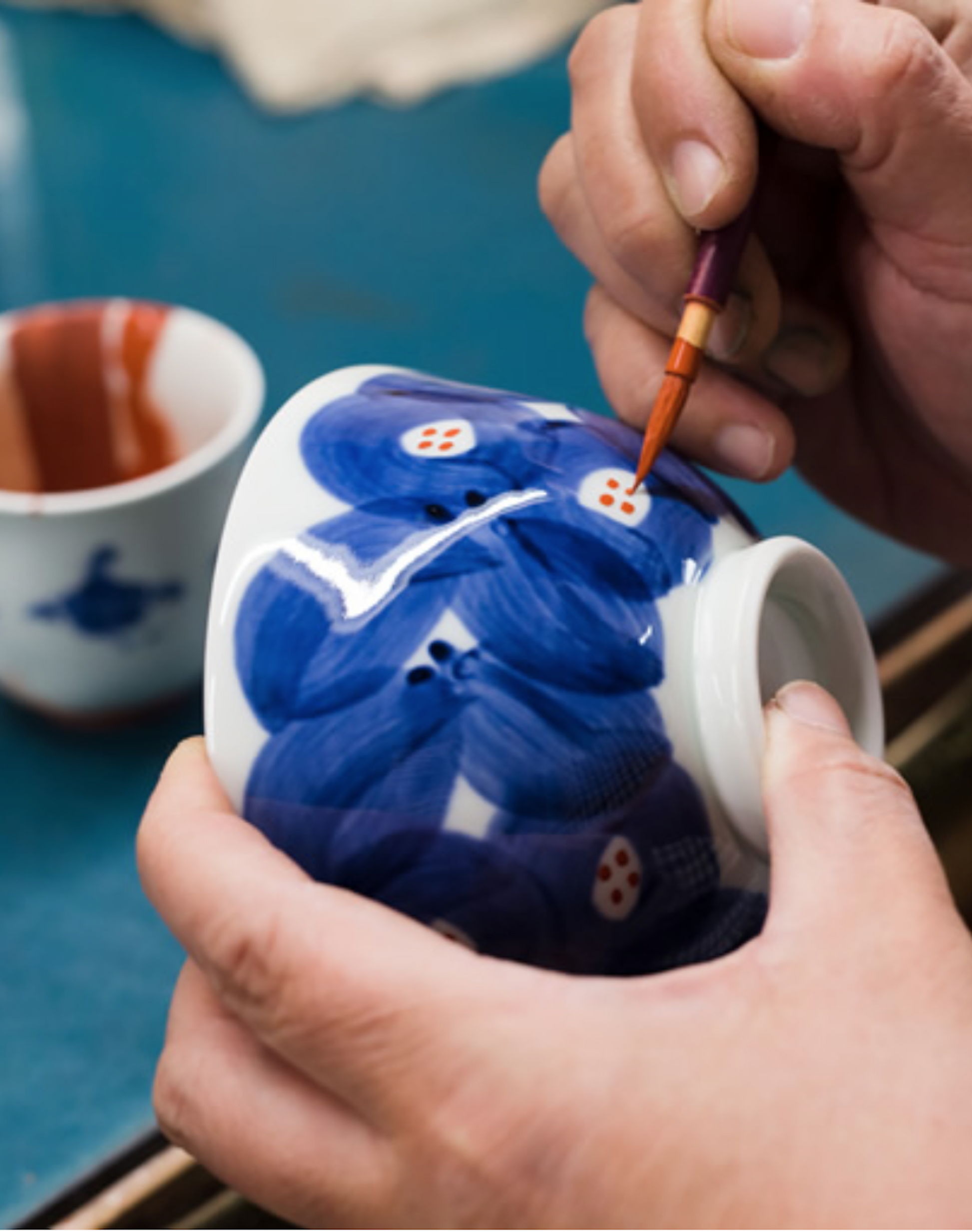 nature plate arita japan hand painted