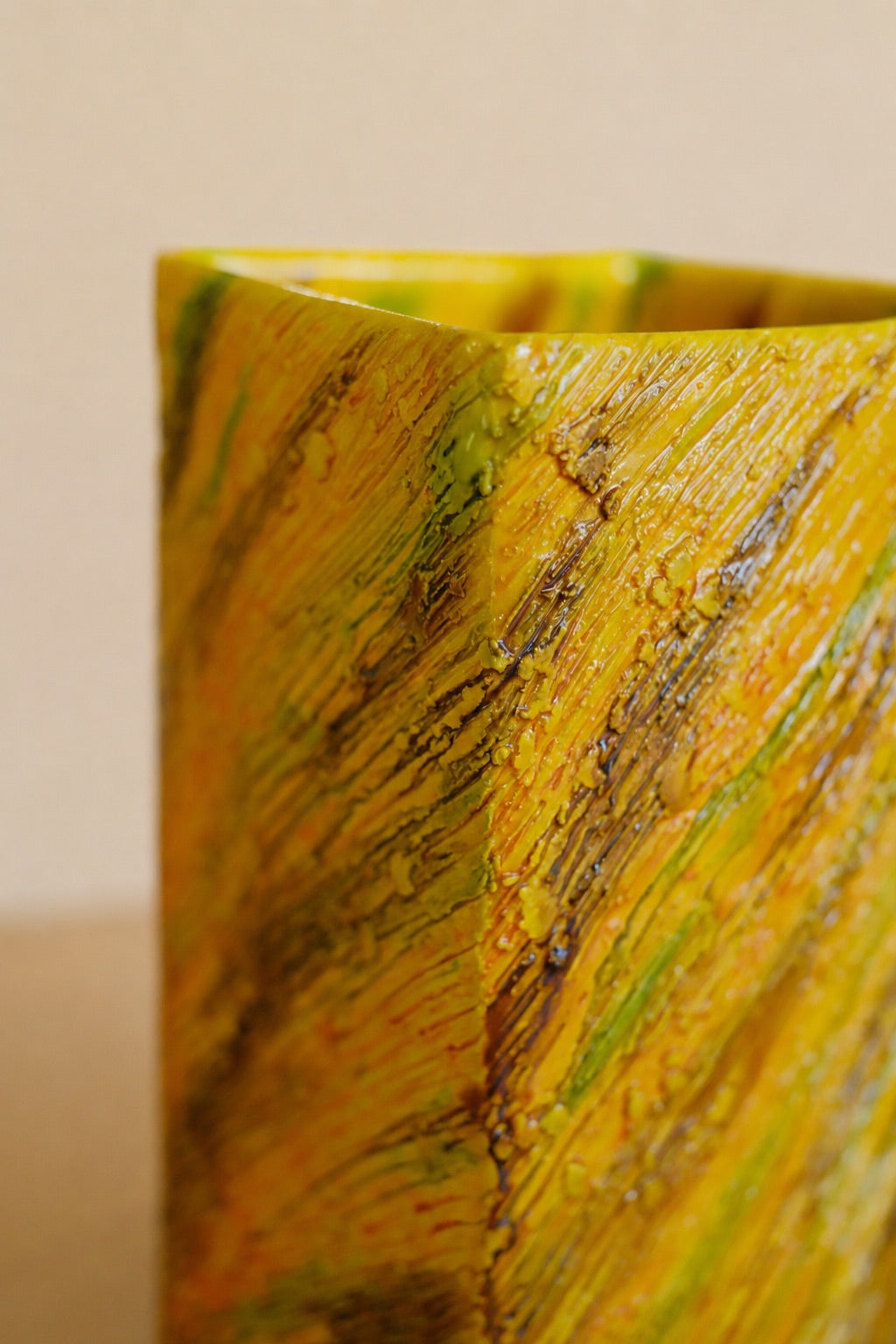 Sansai Square Vase By Nishikawa Teizaburou