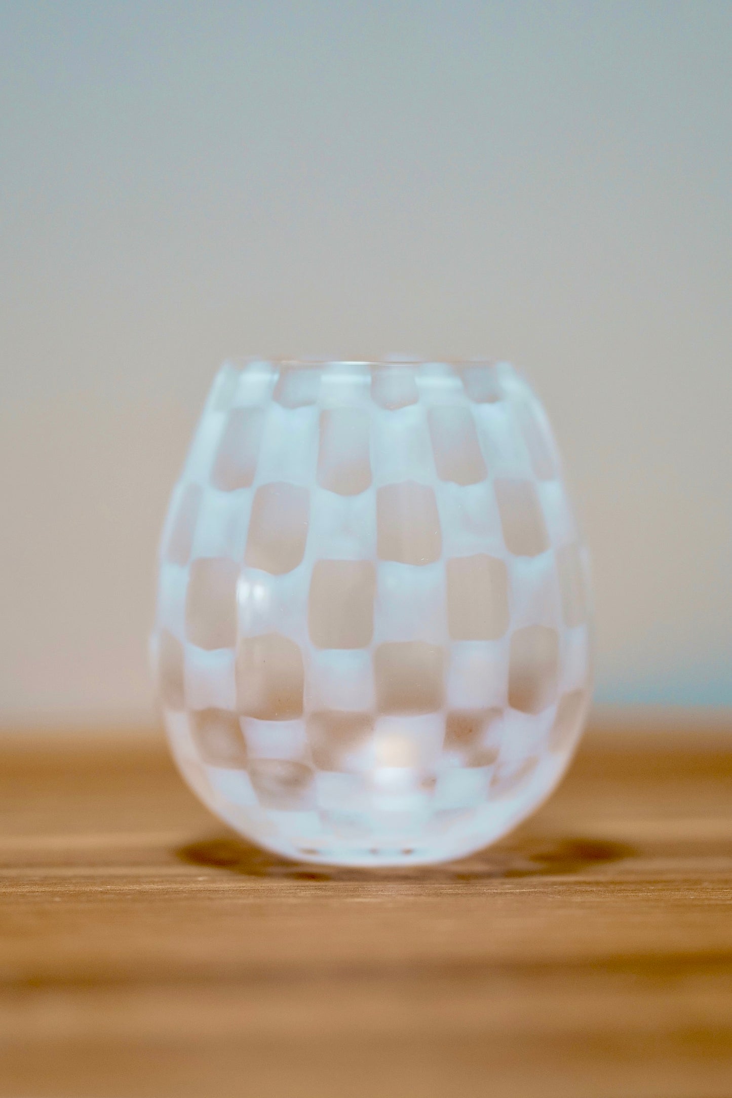 Hirota Glass Taisho Roman Flower Buds Checkered Glass Kara-4