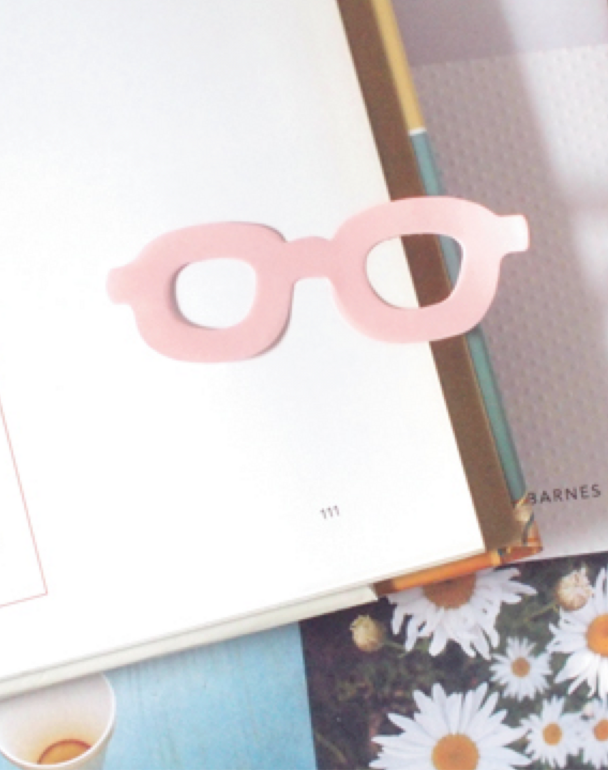 Sticky note glass it pink for your book