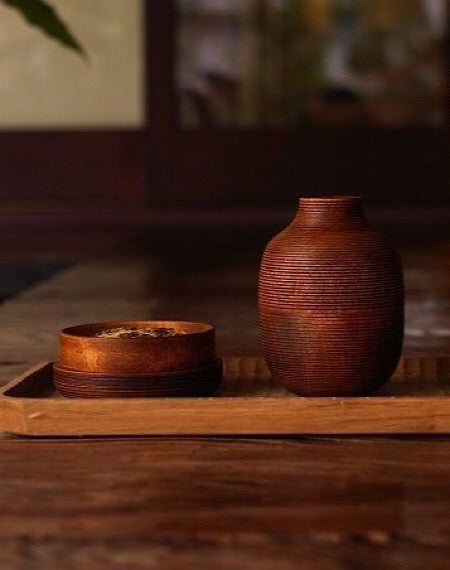 Karmi Wooden Tea Canister TOKU Brown