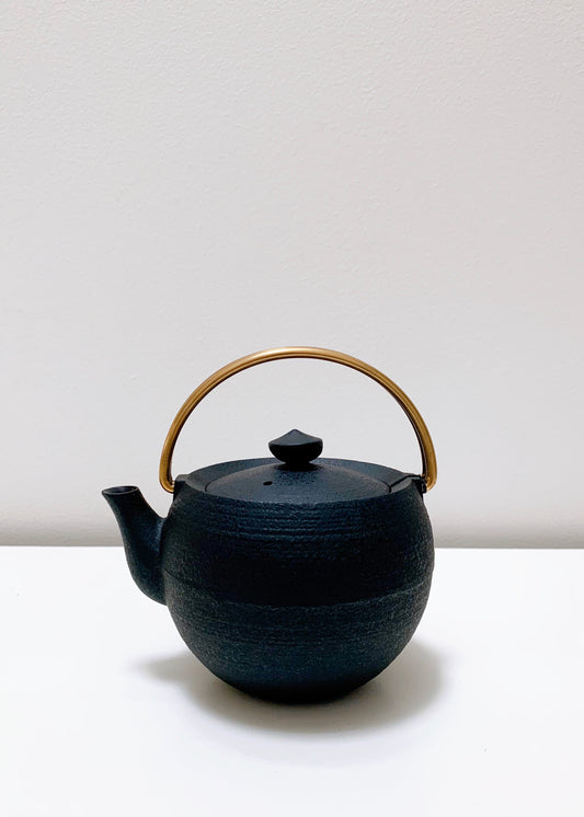Cast Iron Teapot with Brass Handle